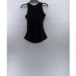 UNBRANDED Women's Black Ribbed Crewneck Casual Sleeveless Tank Top SZ M